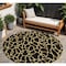 Homeroots 8' Black And Gold Round Geometric Washable Indoor Outdoor Area Rug 599180 - alternate 1