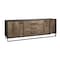 Homeroots 82in Brown and Black Solid Wood Three Drawer Sideboard with Two Doors 380256 - alternate 5