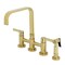 Kingston Brass Bridge Kitchen Faucet with Brass Sprayer, Polished Brass KS8252CTLBS - alternate 1