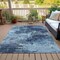 Homeroots 10' X 14' Teal Blue And Navy Blue Abstract Washable Indoor Outdoor Area Rug 630662 - alternate 4