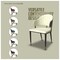 Leisuremod Aria Modern Dining Chair in Leather and Iron Legs with Curved Back in Black, 2PK AC45BL2 - alternate 6