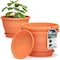 Lifemaster 10-Inch Whiskey Barrel Planters, Durable Plastic Pots with Drainage and Saucer, 2PK LMPBP2PRD2 - alternate 1