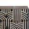 Homeroots 23" Black White And Brown Solid Wood Geometric Bone Inlay Two Drawer Nightstand 651501 - alternate 11
