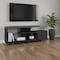Homeroots 16in Black and Gray Open Shelving TV Stand 332885 - alternate 5
