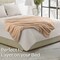 Lavish Home Faux Fur Throw Blanket 60x70-Inch Twin Blanket for Couch, Bed, or Chair Soft Throw with Plush, Taupe 66-THROW057-T - alternate 7