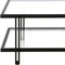 Homeroots 32" Clear And Black Glass And Steel Square Coffee Table With Shelf 520982 - alternate 6