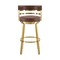 Homeroots 30" Coffee and Gold Faux Leather and Stainless Steel Low Back Bar Height Swivel Bar Chair 569167 - alternate 8