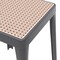 Leisuremod Tresse Stackable Plastic Square Dining Stool with Wicker Seat, Grey TS12GR - alternate 3