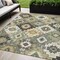 Homeroots 5' X 8' Fern Green Gold And Charcoal Southwestern Washable Indoor Outdoor Area Rug 632264 - alternate 1