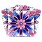 Homeroots 7" x 7" Blue And Pink Vinyl Arabesque Peel And Stick Removable Tiles 569392 - alternate 1