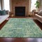 Homeroots 8' X 10' Teal Blue And Beige Abstract Washable Indoor Outdoor Area Rug 630546 - alternate 7
