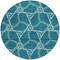 Homeroots 8' Teal Blue And Beige Round Geometric Washable Indoor Outdoor Area Rug 613526 - alternate 6