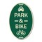 Signmission Park & Ride With Bicycle Graphic, 12 Inch X 18 Inch Architectural Oval, Heavy Gauge Aluminum A-OV-G-1218-23499 - alternate 1