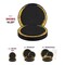 Smarty Had A Party 10.25" Black with Gold Moonlight Round Disposable Plastic Dinner Plates (120 Plates), 120PK 960BG-CASE - alternate 8