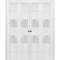 Sartodoors Sliding Closet Double Bi-fold Doors, Lucia 4010 White Silk with Frosted Glass, Sturdy Tracks Moldin LUCIA4010DBF-WS-96 x 80 (4* 24x80) - alternate 1