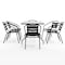 Flash Furniture 7PC Patio Set-55" Glass Table, 6 Black Chairs TLH-089REC-017CBK6-GG - alternate 10