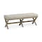 Homeroots 16in Beige and Brown Upholstered Faux Leather Bench 376188 - alternate 4
