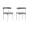 Homeroots Set of Two Gray And Silver Upholstered Polyester Open Back Dining Side Chairs 569410 - alternate 5