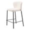 Homeroots Set of Two 26" Cream And Black Faux Leather And Steel Counter Height Bar Chairs 555760 - alternate 1