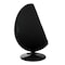 Homeroots 35" Black Fiberglass And Wool Swivel Egg Chair 522846 - alternate 6