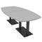 Skutchi Designs Arc Boat Conference Table, 45 in W, 96 in L, Grey HAR-ABOT-48x96-DOU.BK-U779 - alternate 1
