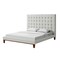 Homeroots Beige Solid Wood King Tufted Upholstered Linen Bed 544759 - alternate 7