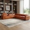 Homeroots Camel Italian Leather Modular L Shaped Seven Piece Corner Sectional With Console 534860 - alternate 11