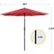 Infinipower 9FT Outdoor Patio Umbrella with 8 Ribs, Red 3A88LGBRLA9REDV2 - alternate 5