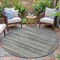Homeroots 8' Pewter And Charcoal Round Striped Washable Indoor Outdoor Area Rug 631505 - alternate 3