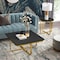 Homeroots 35" Black And Gold Stainless Steel Square Coffee Table 543858 - alternate 6