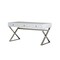 Homeroots 21" White Crocodile Mdf And Steel Desk 284139 - alternate 1