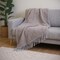 Homeroots 55" X 70" Taupe And Gray Cotton Blend Woven Checkered Plush Throw Blanket with Fringe 633076 - alternate 5