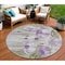 Homeroots 8' Purple And Lavender Round Floral Washable Indoor Outdoor Area Rug 582766 - alternate 1