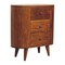 Homeroots 26in Chestnut Solid Wood Accent Cabinet With Two Doors And Three Drawers 654274 - alternate 5