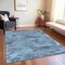 Homeroots 3' X 5' Denim Blue And Blue Abstract Washable Indoor Outdoor Area Rug 609238 - alternate 6