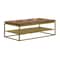 Homeroots 46" Brown And Brass Concrete And Brass Coffee Table With Shelf 520593 - alternate 1