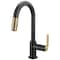 Brizo Litze Pull-Down Prep Faucet with Arc Spout, Industrial Handle Matte Black/Luxe Gold 63944LF-BLGL - alternate 1
