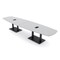 Skutchi Designs Arc Boat Conference Table, 45 in W, 168 in L, Grey HAR-ABOT-48x168-DOU.BK-U779-EBLK - alternate 1