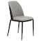 Leisuremod Tule Dining Side Chair, Black Frame with Light Grey Leather Seat TCBL18LGR - alternate 1