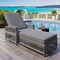 Homeroots 78" Gray Metal Outdoor Chaise Lounge with Gray Cushion 625684 - alternate 4