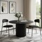Homeroots 52" Black Solid Wood Pedestal Base Round Top Dining Table 721031 - alternate 4