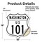 Signmission Washington Route Marker Shield Sign Us 1, 18 Inch X 18 Inch, Vinyl Decal SHI-D-18-475 - alternate 4
