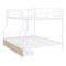 Homeroots White Full Over Queen Contemporary Metal Bunk Bed With Drawers 590300 - alternate 5