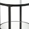 Homeroots 24" Black And Clear Glass And Steel Round Mirrored End Table With Shelf 544189 - alternate 6