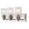 Jonathan Y Irving 22" 3-Light Seeded Glass/Iron Modern Contemporary LED Vanity Light, Nickel JYL7557A - alternate 10