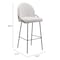 Homeroots Set of Two 30" Ivory And Black Shearling And Steel Bar Height Bar Chairs 555690 - alternate 6