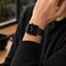 Elegani Alligator-Embossed Leather Band Compatible with Apple Watch 44mm, Black, Yellow Gold Buckle LATPAM-BLK-YGD-44 - alternate 4
