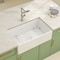 Wrightmaster 33" Apron-Front Farmhouse Single Bowl White Ceramic Kitchen Sink w/Bottom Grid and Basket Strainer ZOR-AW332010DS - alternate 4