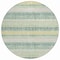 Homeroots 8' Pale Aqua And Lime Green Round Striped Washable Indoor Outdoor Area Rug 632241 - alternate 5