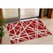 Homeroots 3' X 5' Red And Ivory Geometric Washable Indoor Outdoor Area Rug 600486 - alternate 1